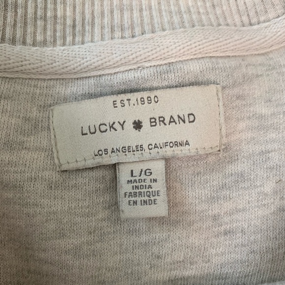 Lucky Brand White Gray Stripes Top Size Large - Picture 13 of 16